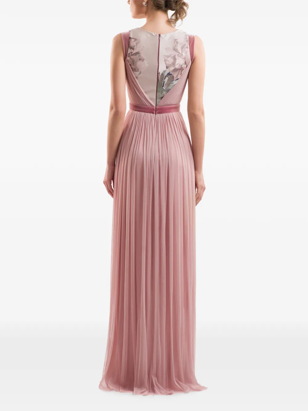 IMROSKA Pandora 18 maxi-jurk met strikdetail en plissé-effect Roze