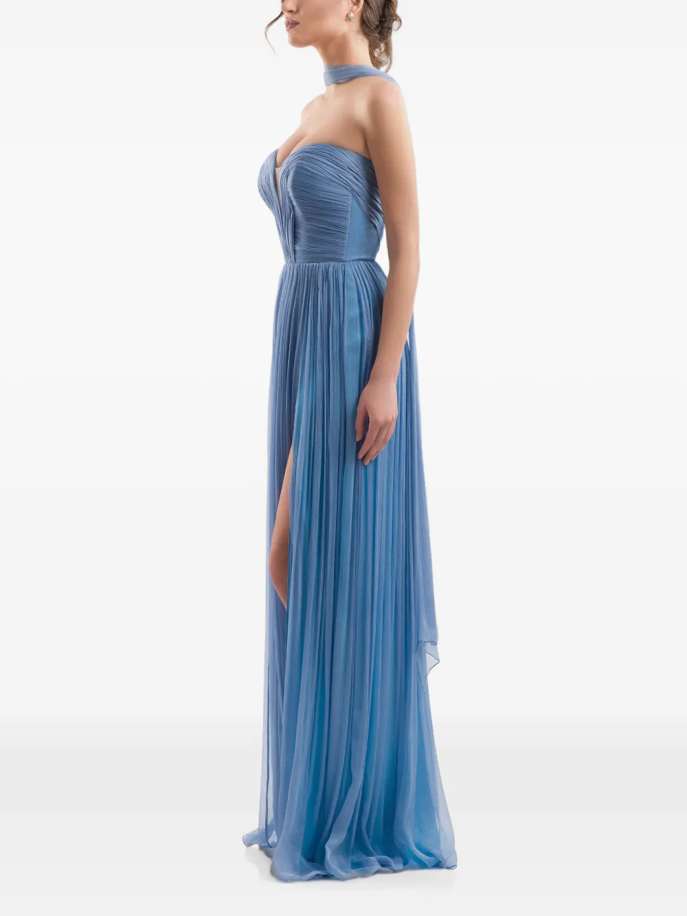 IMROSKA Iris trapless maxi-jurk Blauw