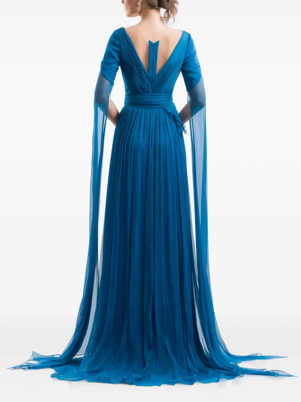 IMROSKA Geplooide maxi-jurk Blauw