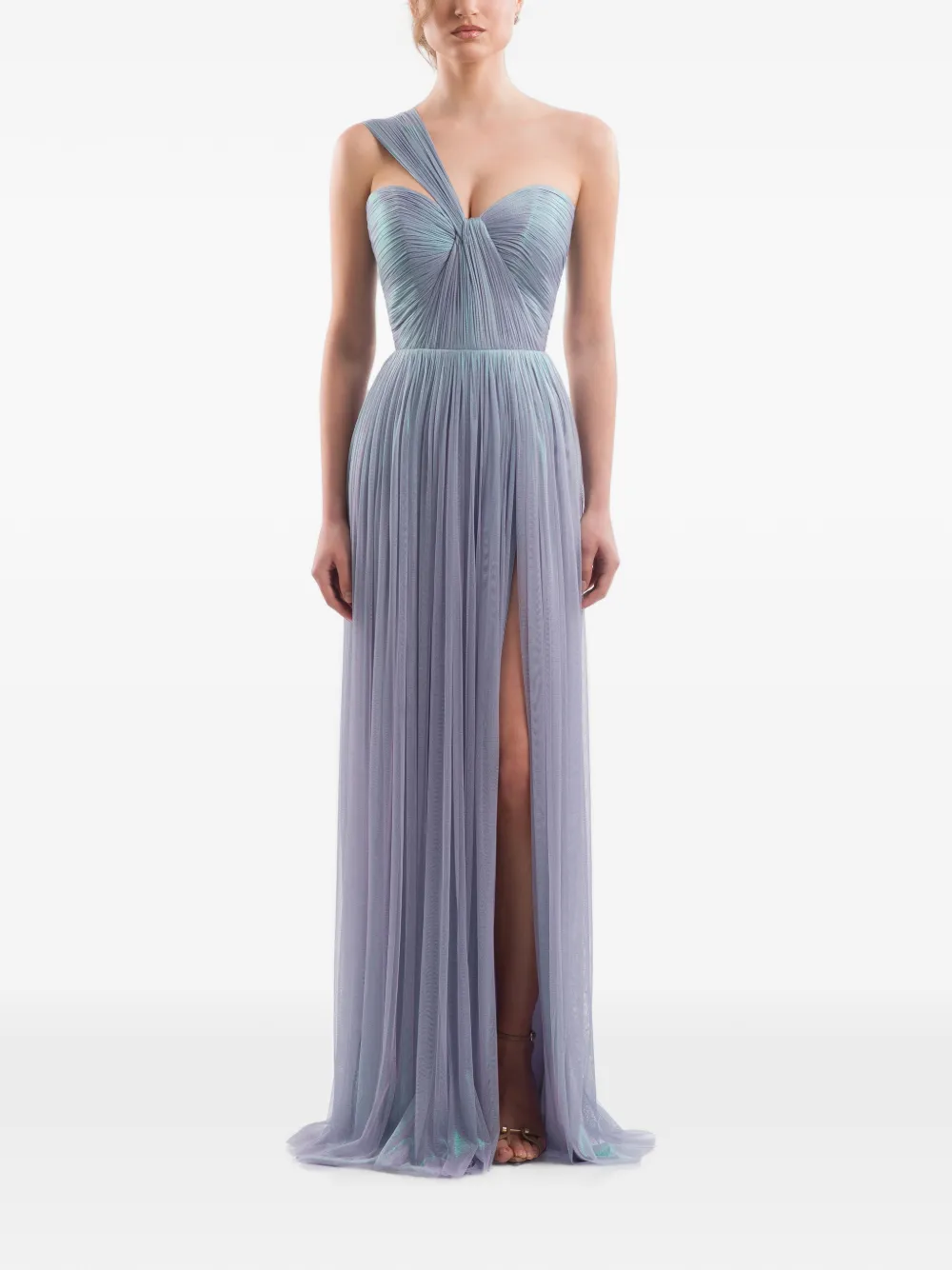 IMROSKA Sweet 19 one-shoulder pleated maxi dress