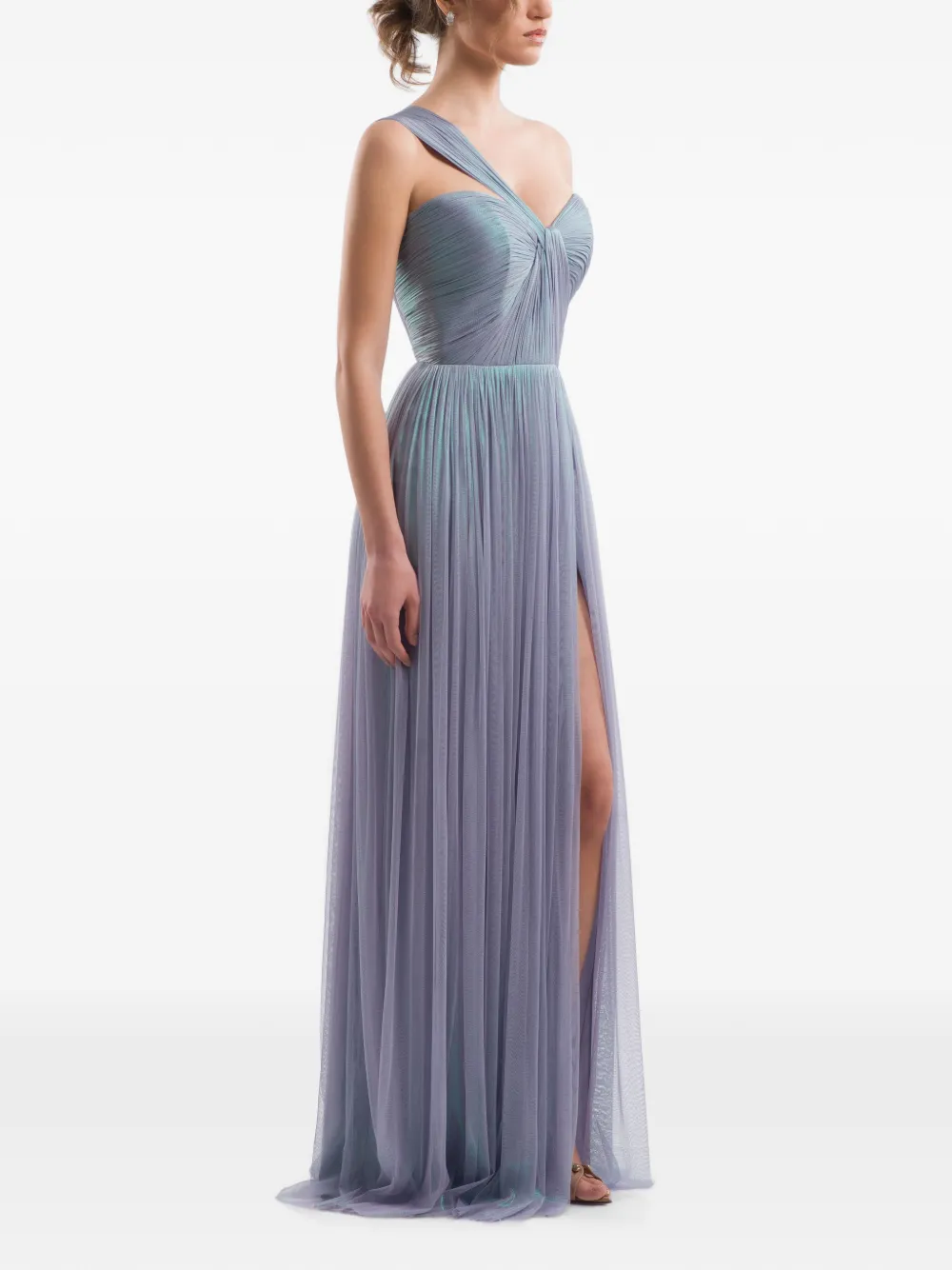 IMROSKA Sweet 19 asymmetrische geplooide maxi-jurk Paars