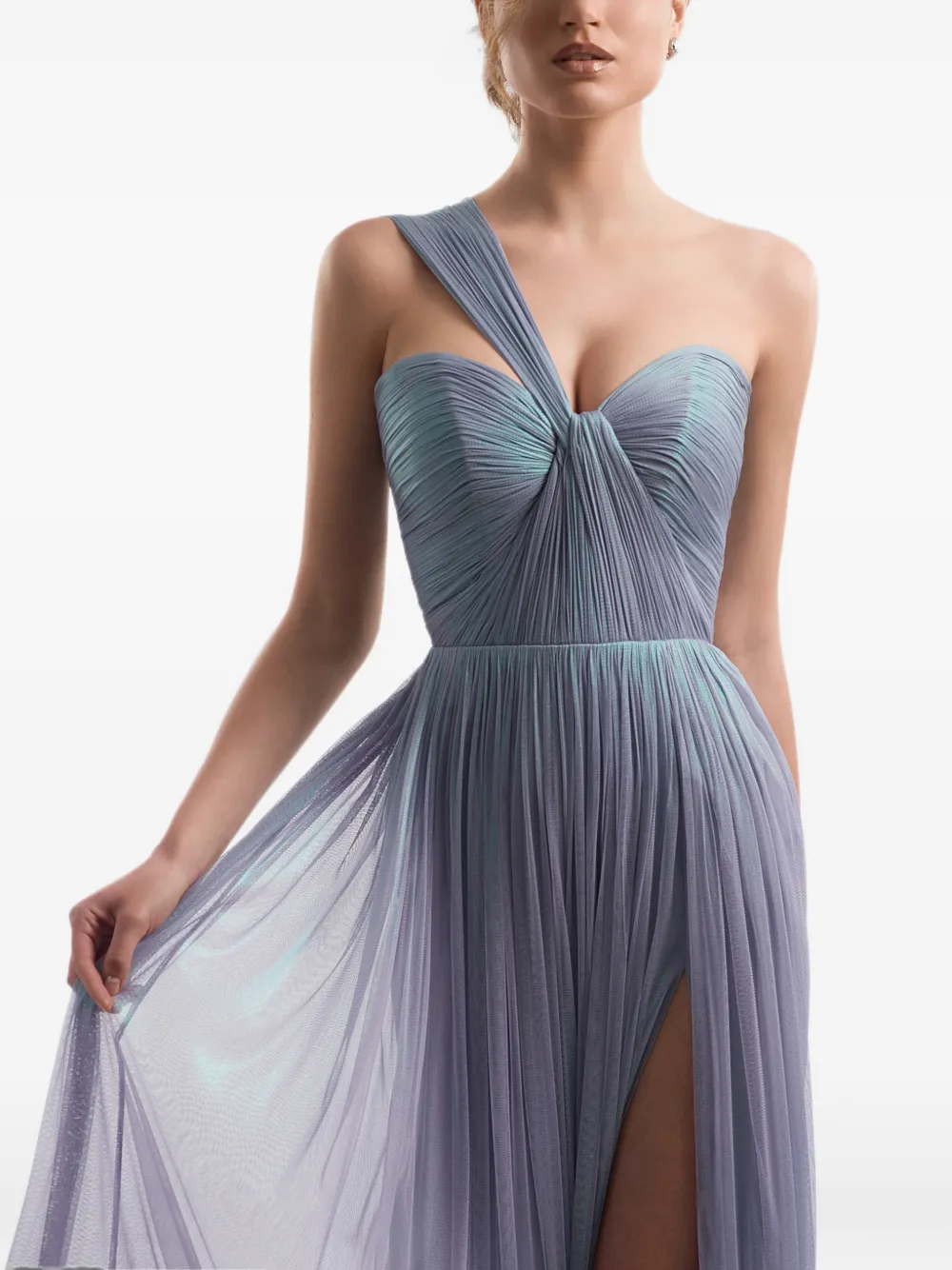 IMROSKA Sweet 19 asymmetrische geplooide maxi-jurk Paars