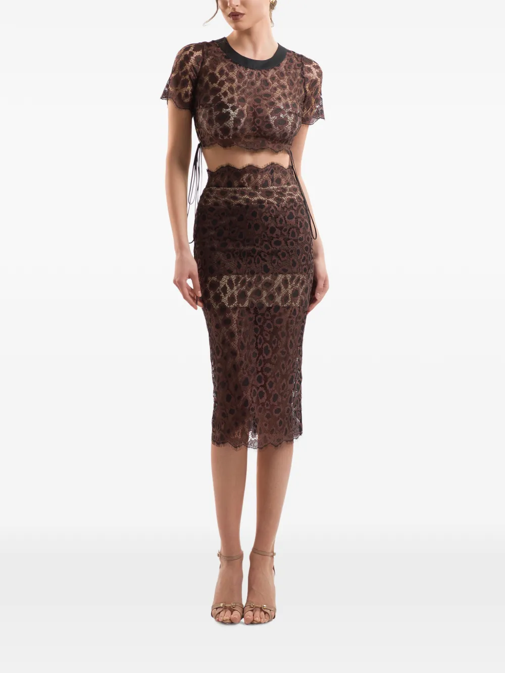 IMROSKA leopard-print lace-up blouse