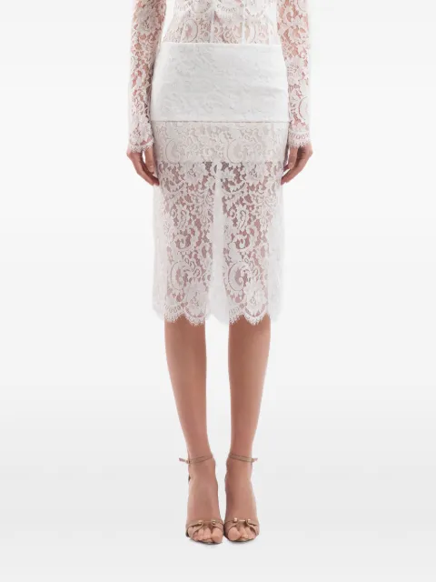IMROSKA Saia lápis midi com renda floral