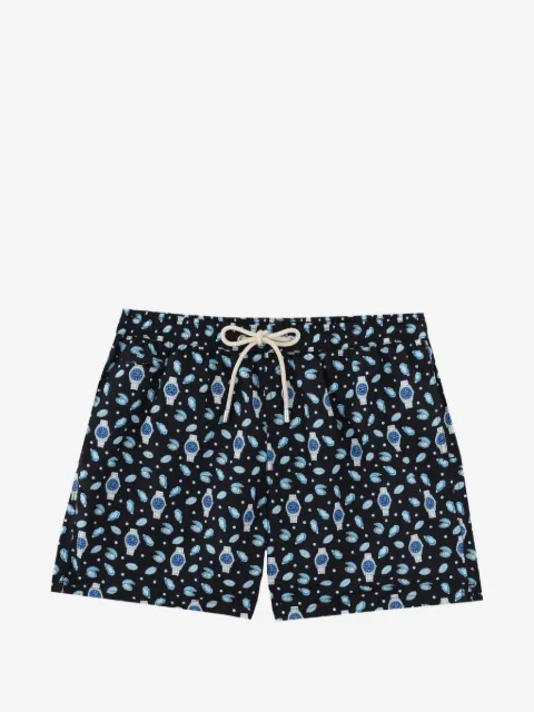 MC2 Saint Barth shorts de playa con cordones en la pretina y estampado gráfico