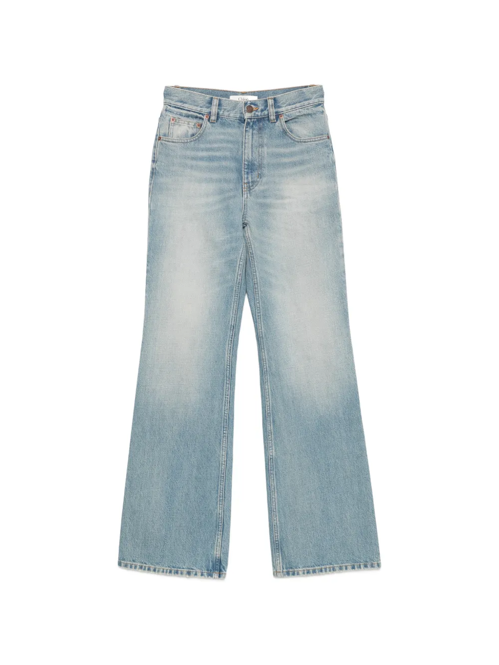 Chloé flamingo-embroidered jeans Blauw