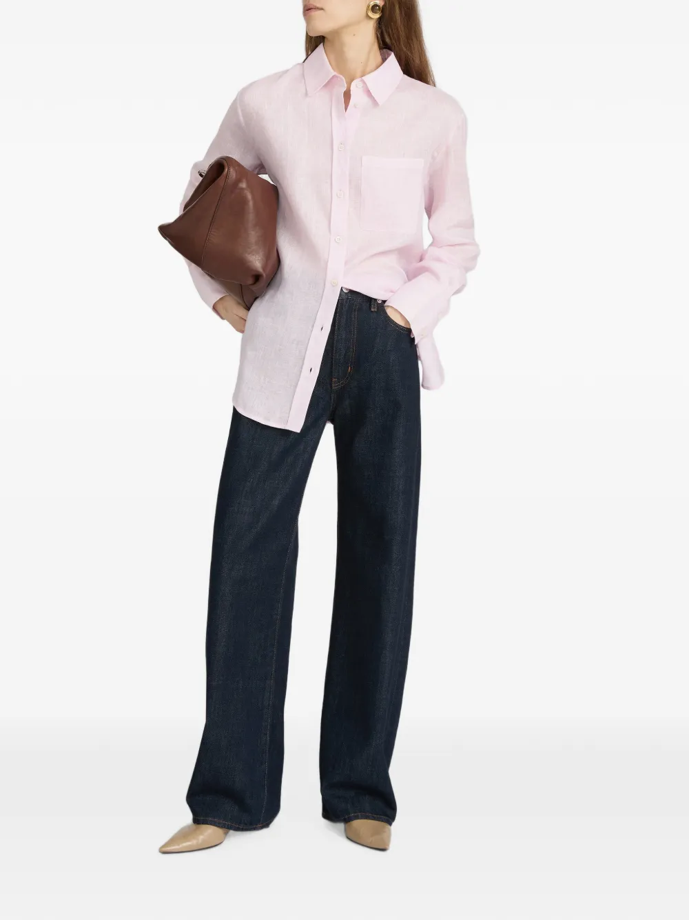 FRAME The Linen Boy blouse Roze