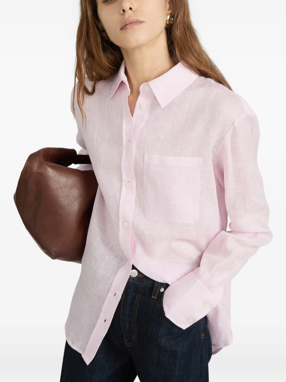 FRAME The Linen Boy blouse Roze