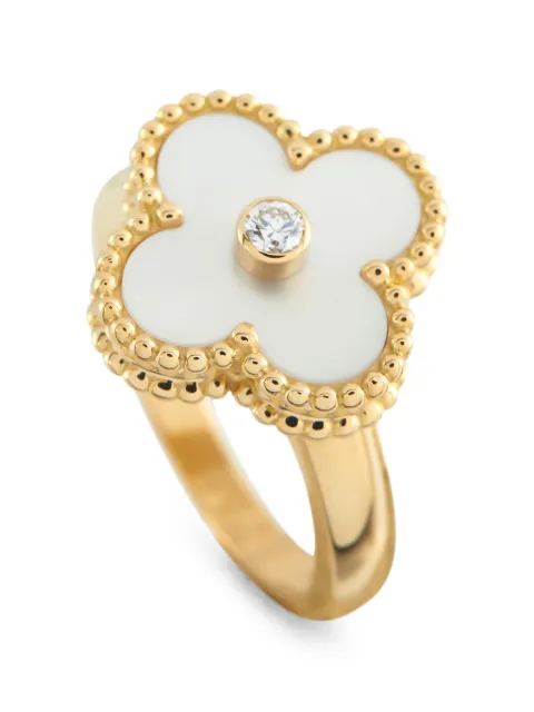 Van Cleef & Arpels Pre-Owned anillo Alhambra con diamante y madreperla