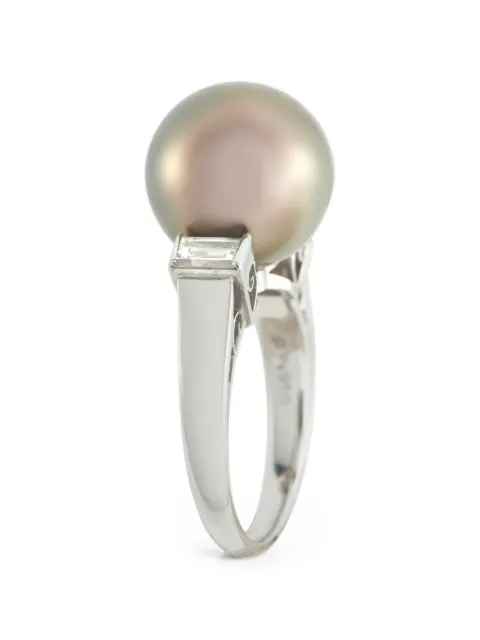 Mikimoto Tahitian pearl and diamond ring