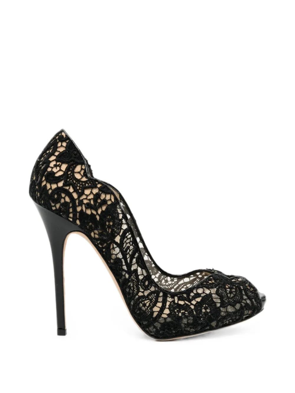 Jimmy Choo Pre-Owned 120mm lace peep-toe sandal - Schwarz