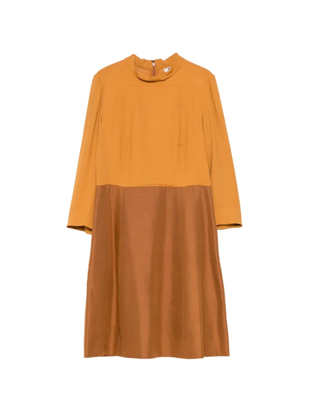 Chloé Pre-Owned two-tone silk dress - Marrone