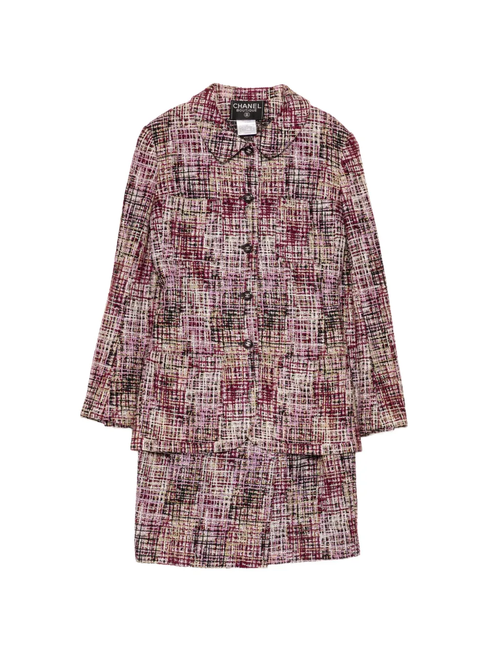 CHANEL Pre-Owned tweed skirt suit - Rosso