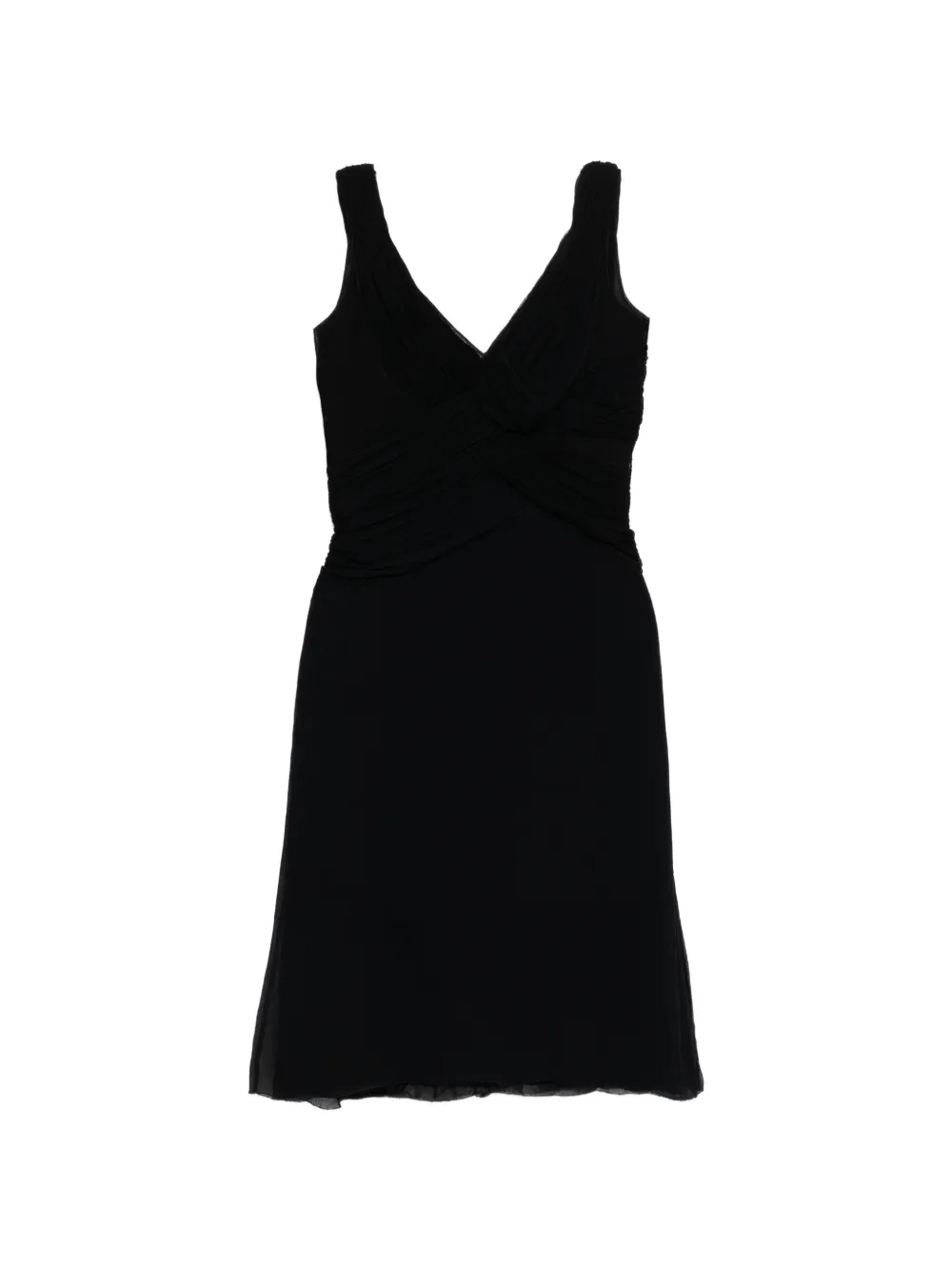 Prada Pre-Owned V-neck pleated dress - Nero