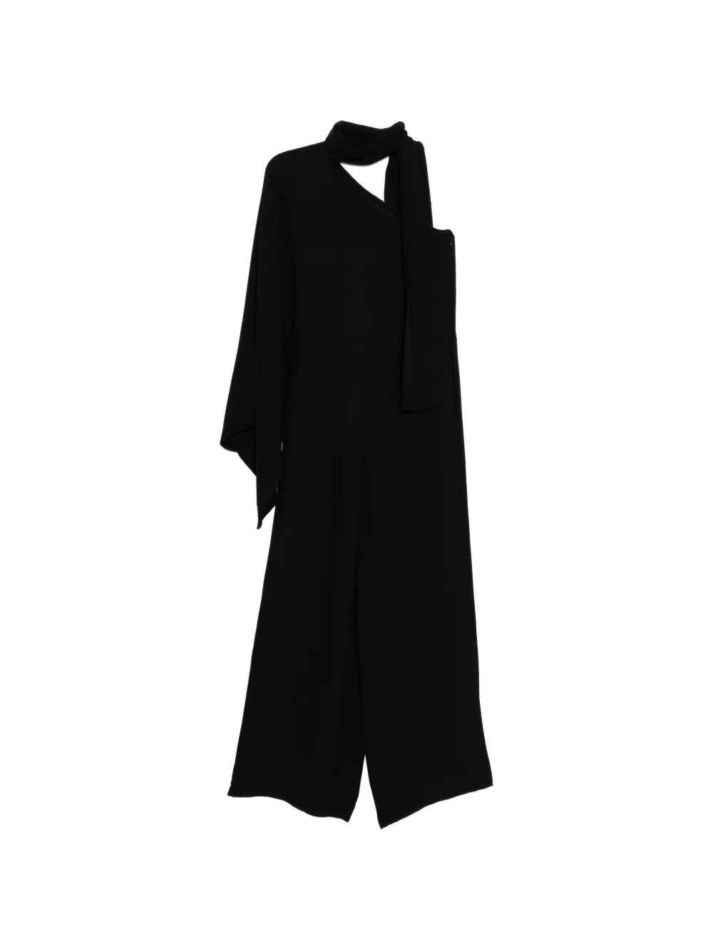 Valentino Garavani Pre-Owned one-shoulder scarf-detail gown - Nero