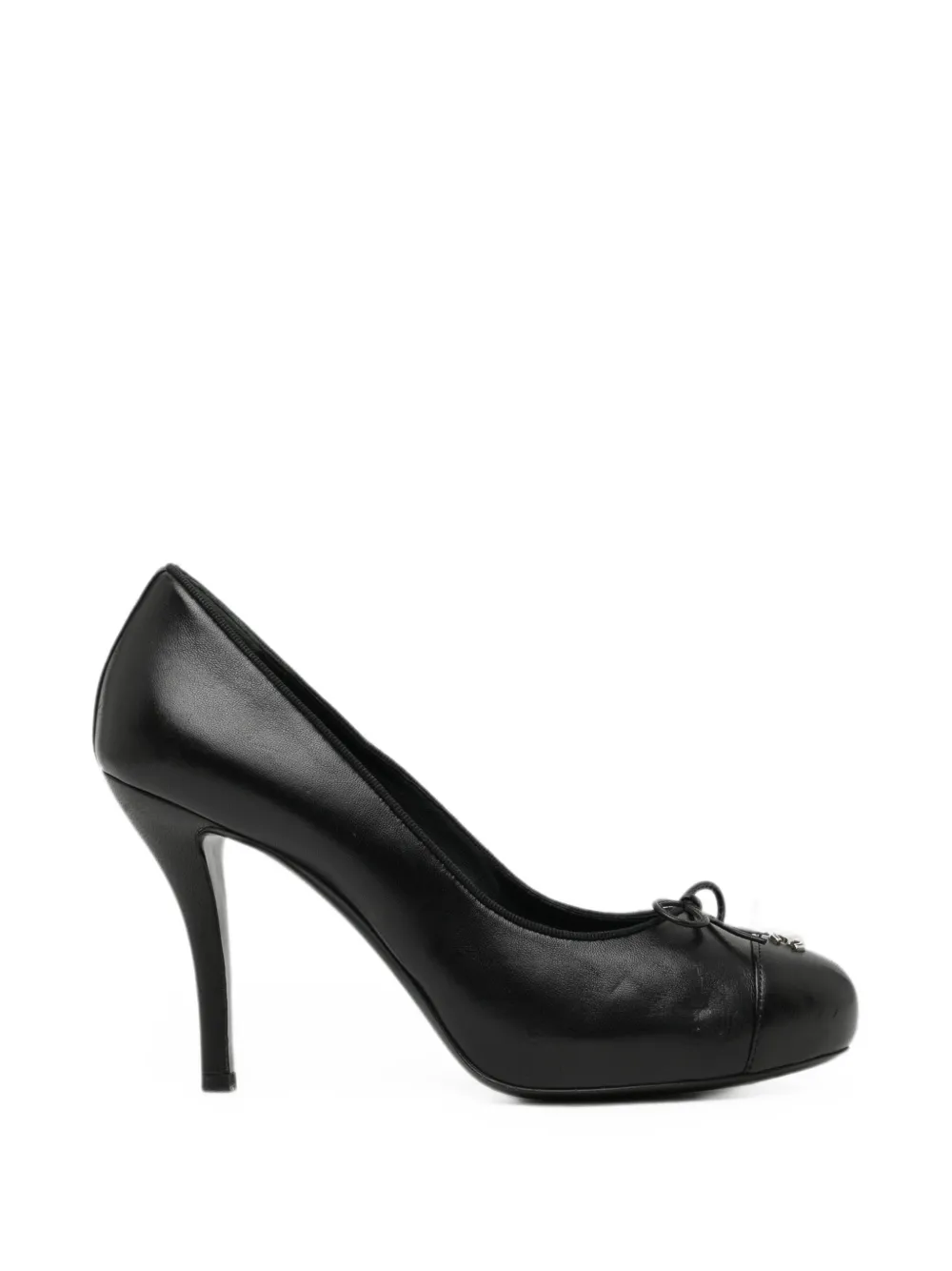CHANEL Pre-Owned 100mm bow-detail cap-toe pumps - Schwarz