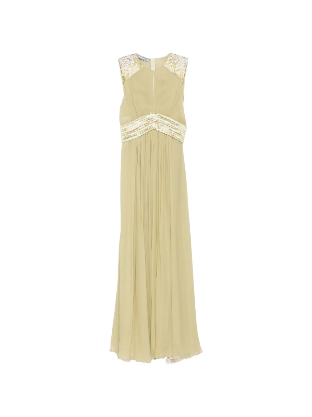 Prada Pre-Owned embellished pleated gown - Verde