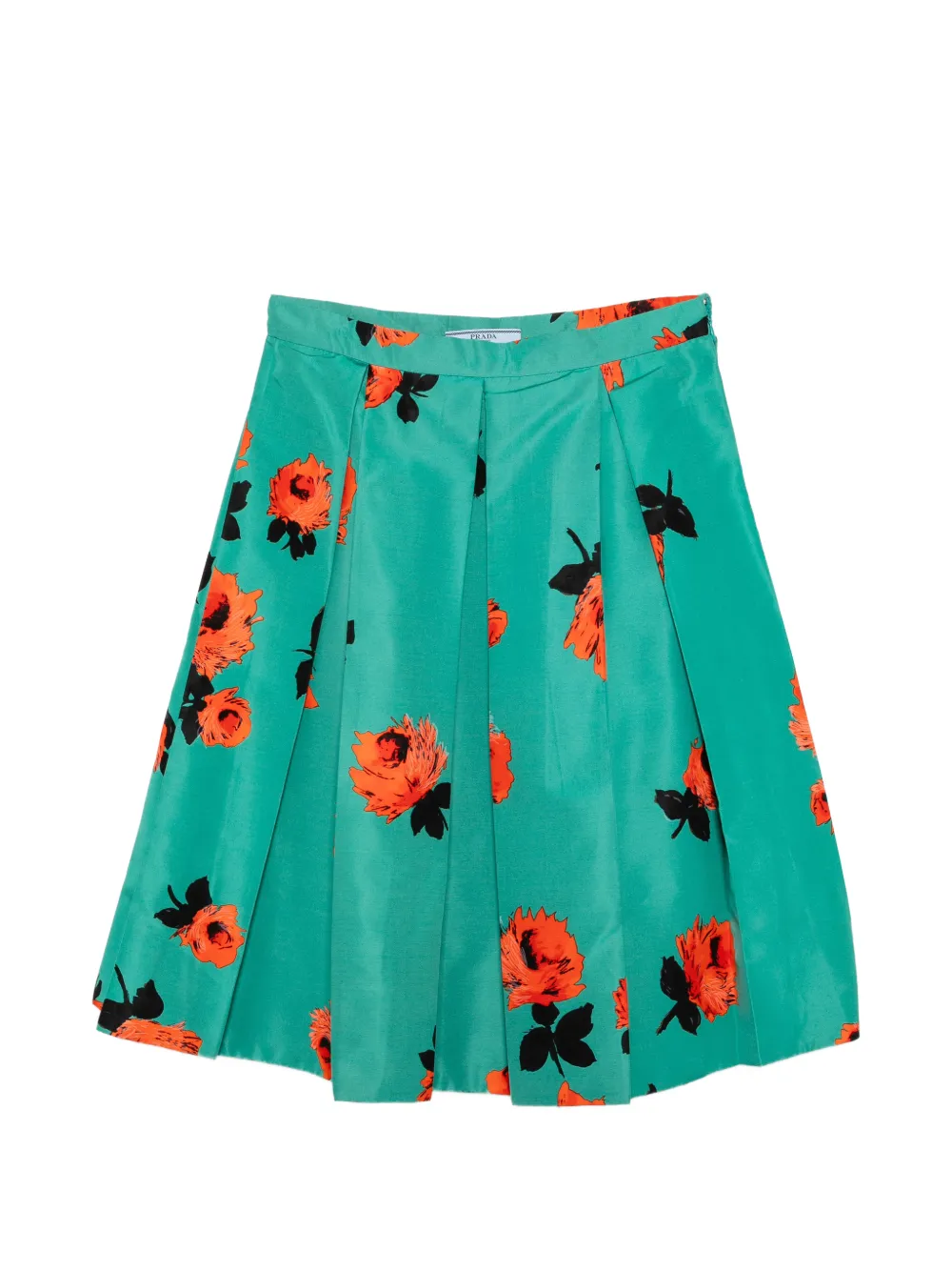 Prada Pre-Owned floral-print pleated skirt - Blu