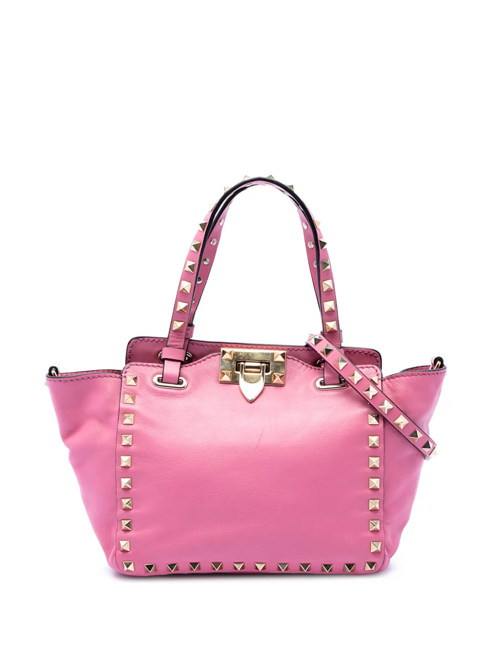 Valentino Garavani Pre-Owned 2000-2017 Mini Leather Rockstud Trapeze satchel - Rosa