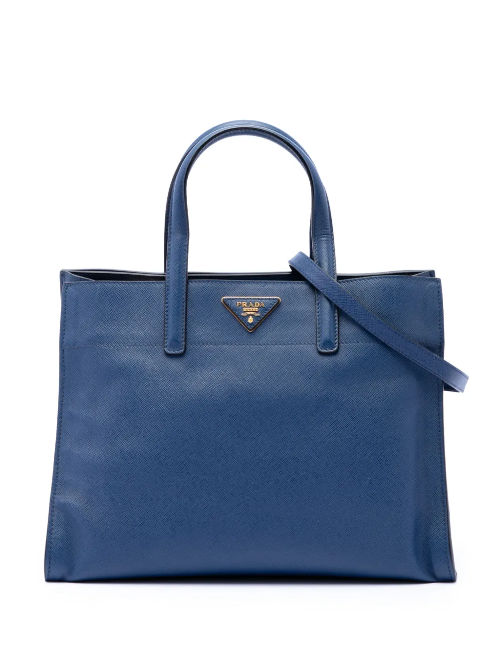 Prada Pre-Owned 2010-2026 Saffiano Soft Triple Pocket Tote satchel - Blu