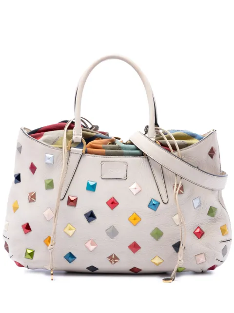 Fendi Pre-Owned 2010-2026 Medium Studded Milk Calfskin B Fab satchel