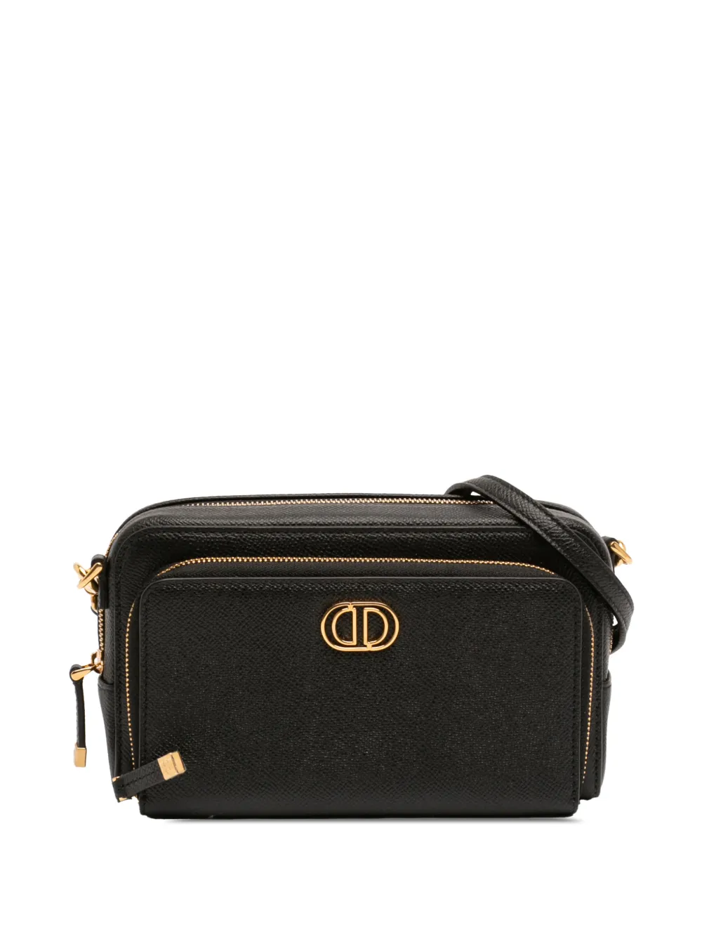 Christian Dior Pre-Owned 2023 Grained Calfskin Caro Double Pouch crossbody bag - Black