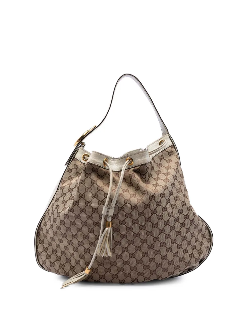 Gucci Pre-Owned 2016-2026 GG Canvas Interlocking Icon Drawstring Hobo shoulder bag - Nude