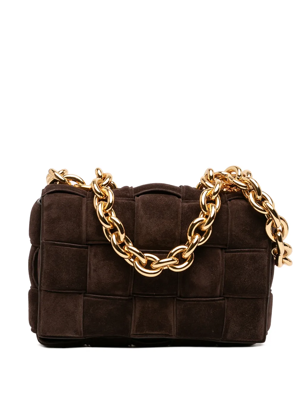 Bottega Veneta Pre-Owned 2012-2026 Suede Intrecciato Padded Chain Cassette satchel - Marrone