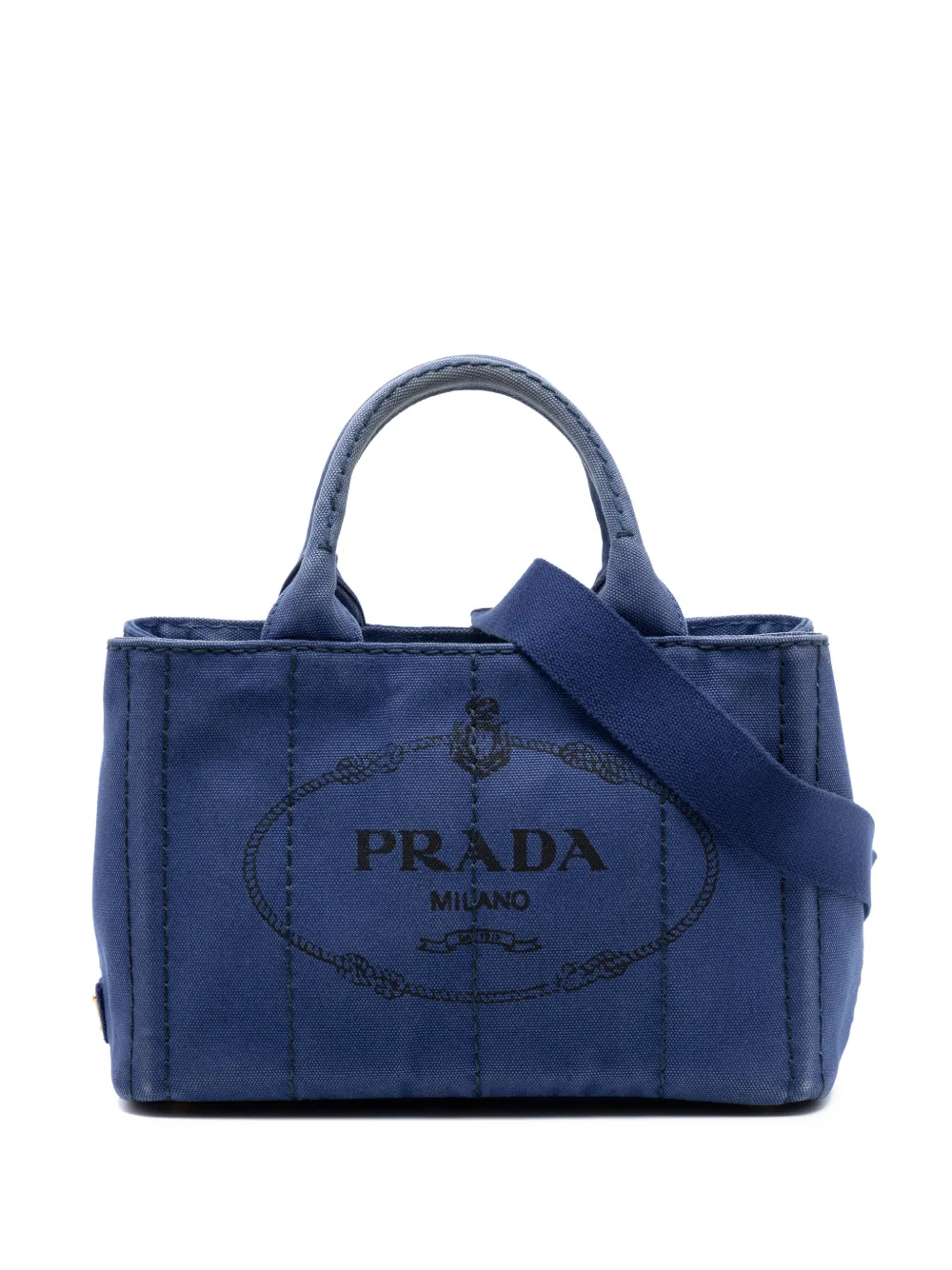 Prada Pre-Owned 2013-2026 Small Canvas Canapa Logo satchel - Blu