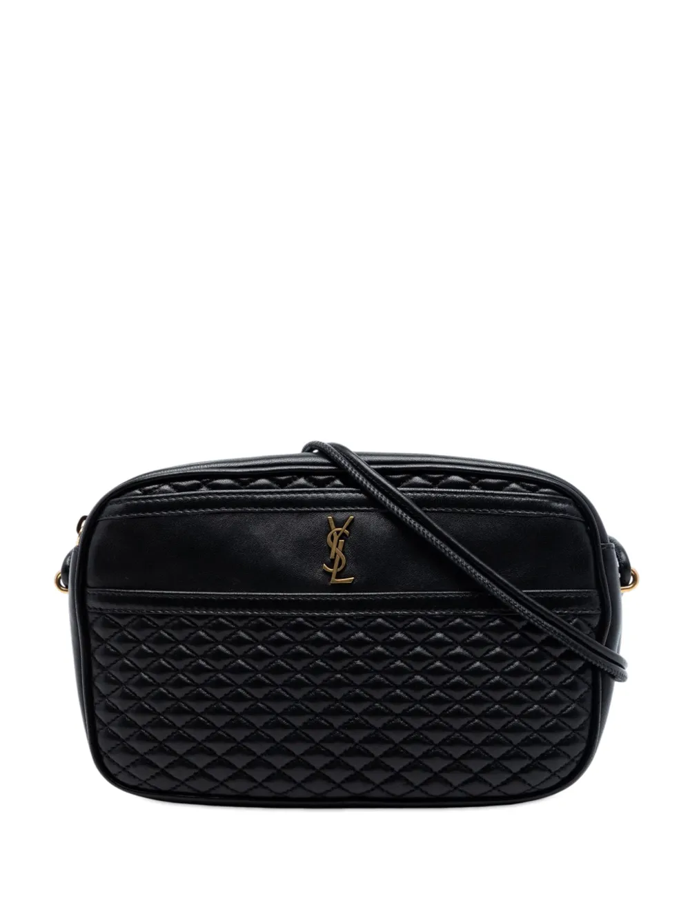 Saint Laurent Pre-Owned 2021 Quilted Lambskin Victoire Camera Bag crossbody bag - Nero