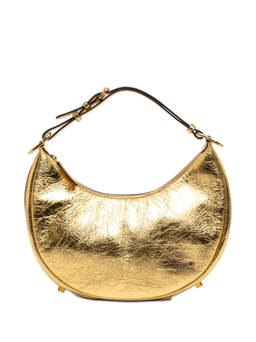 Fendi Pre-Owned 2010-2026 Small Metallic Leather Fendigraphy hobo bag - Oro