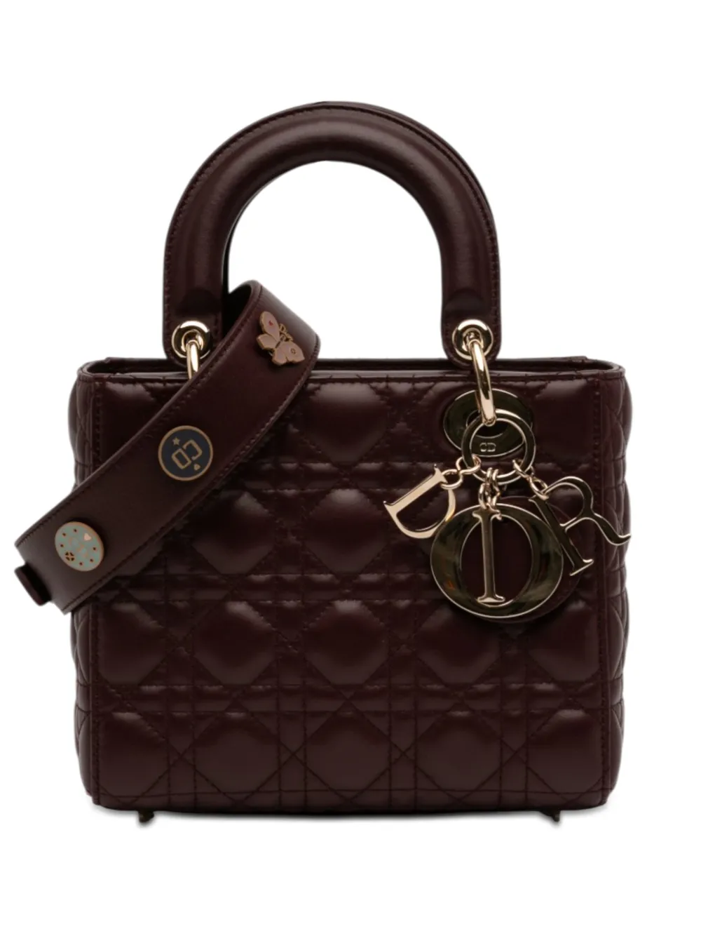 Christian Dior Pre-Owned 2017 Small Lambskin Cannage MyABCDior Lady Dior satchel - Rosso