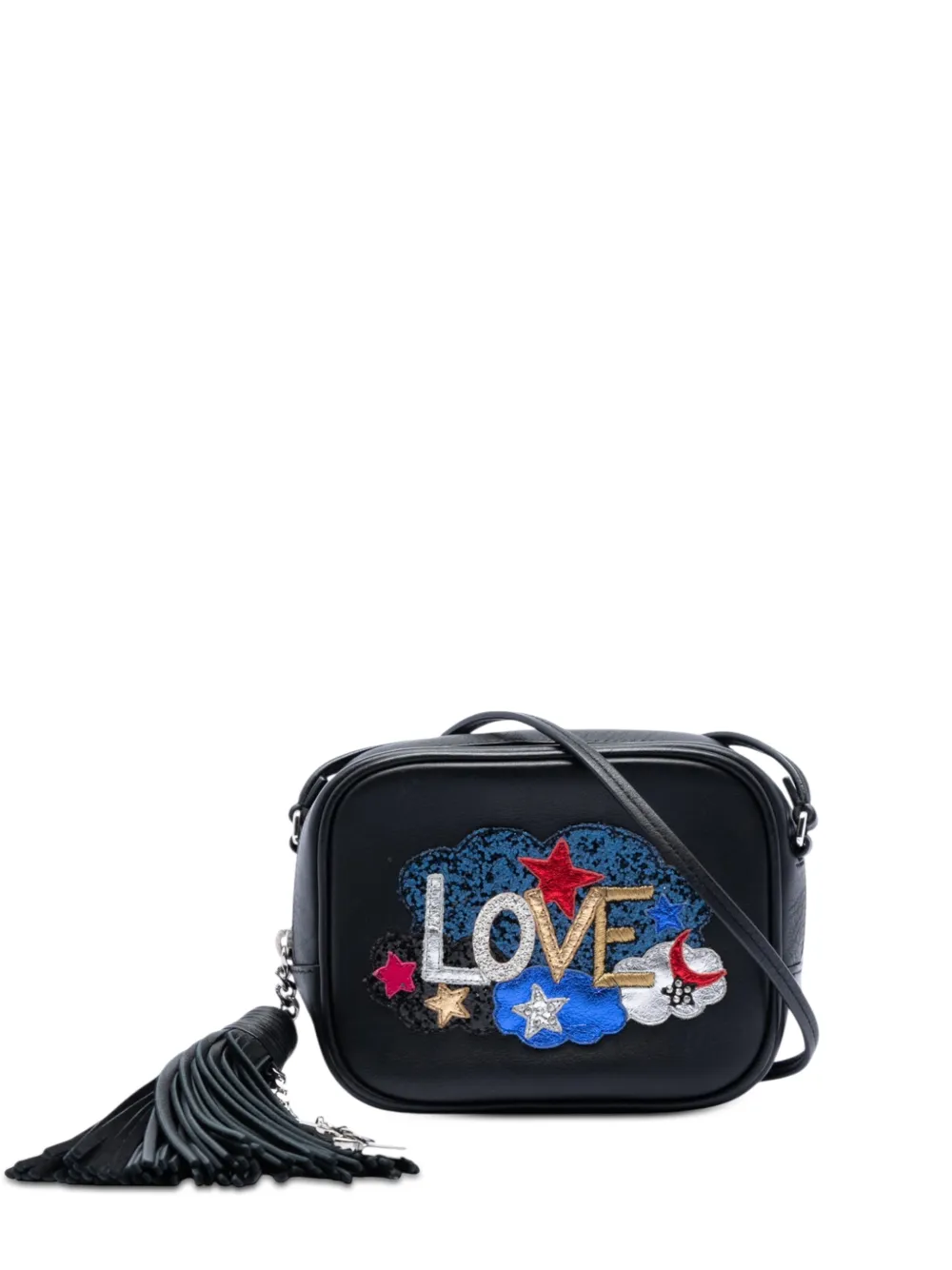 Saint Laurent Pre-Owned 2016 Mini Embroidered Nappa Love Blogger Camera Bag crossbody bag - Nero