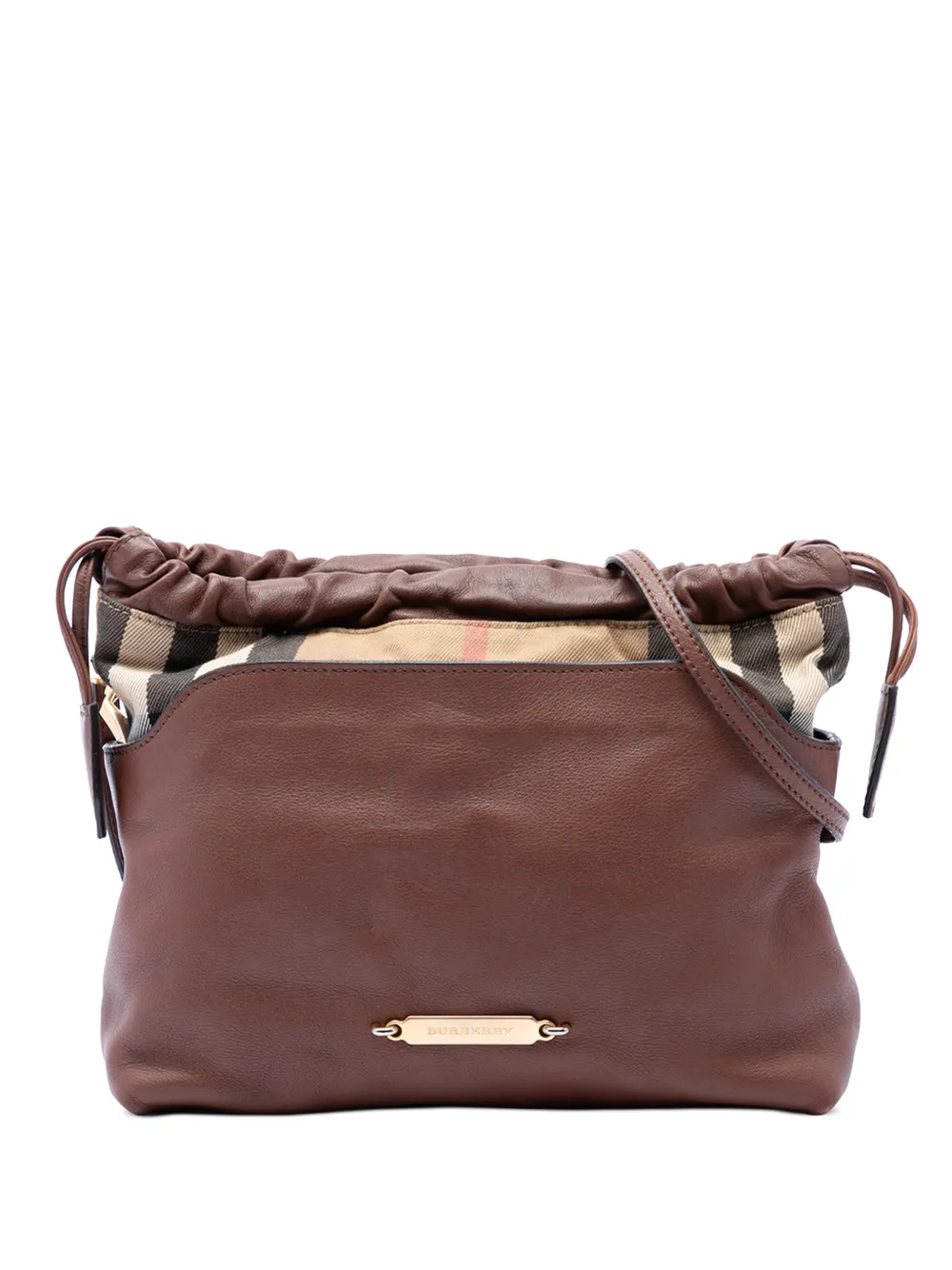 Burberry Pre-Owned 2000-2017 House Check Canvas and Calfskin Little Crush crossbody bag - Brown