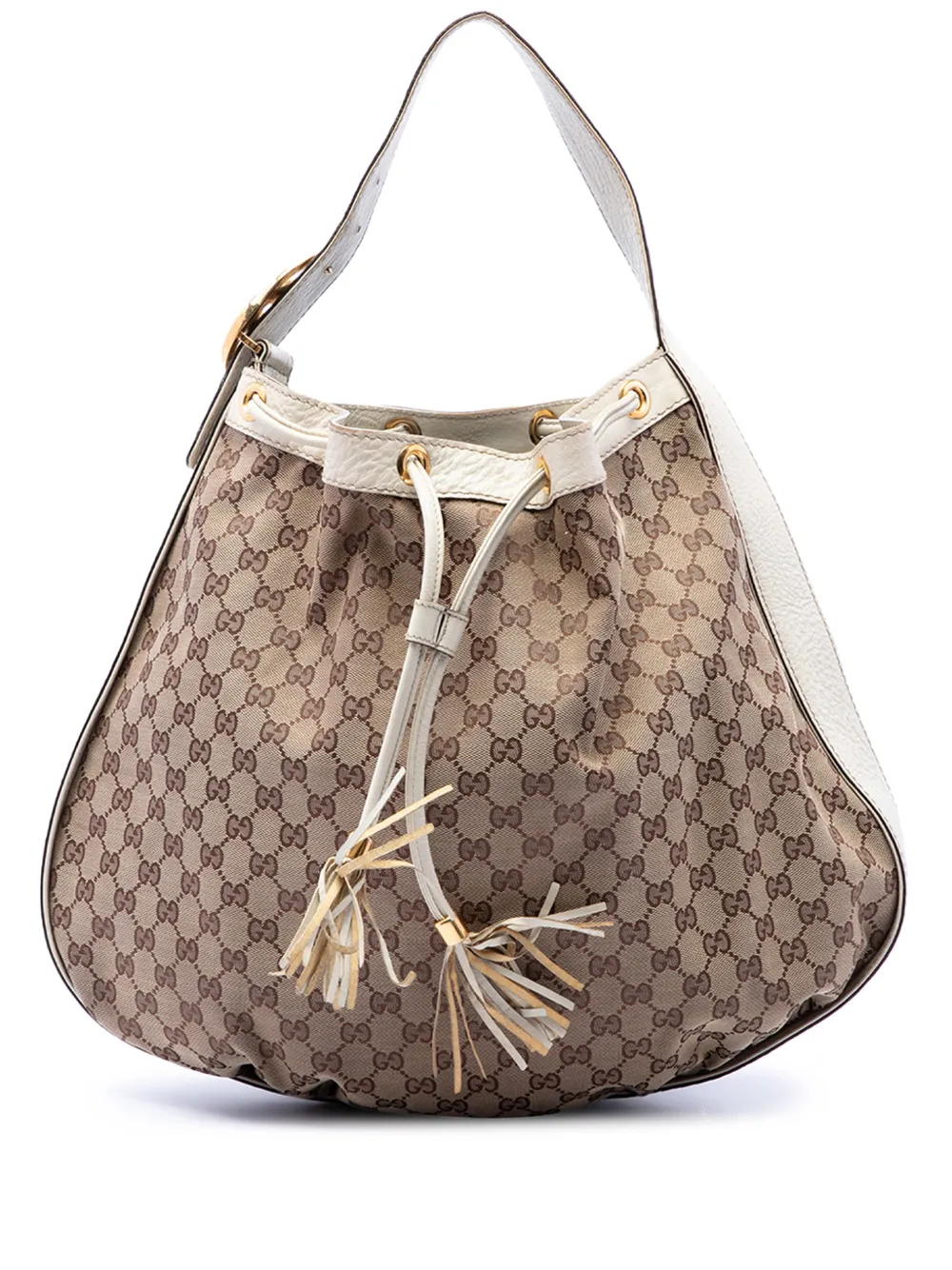 Gucci Pre-Owned 2016-2026 GG Canvas Interlocking Icon Drawstring Hobo shoulder bag - Nude