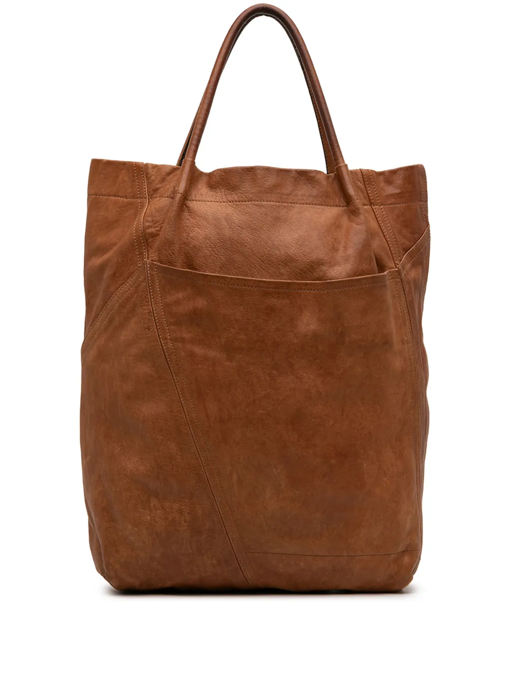 Marni Pre-Owned 2011 Leather Front Pocket tote bag - Marrone