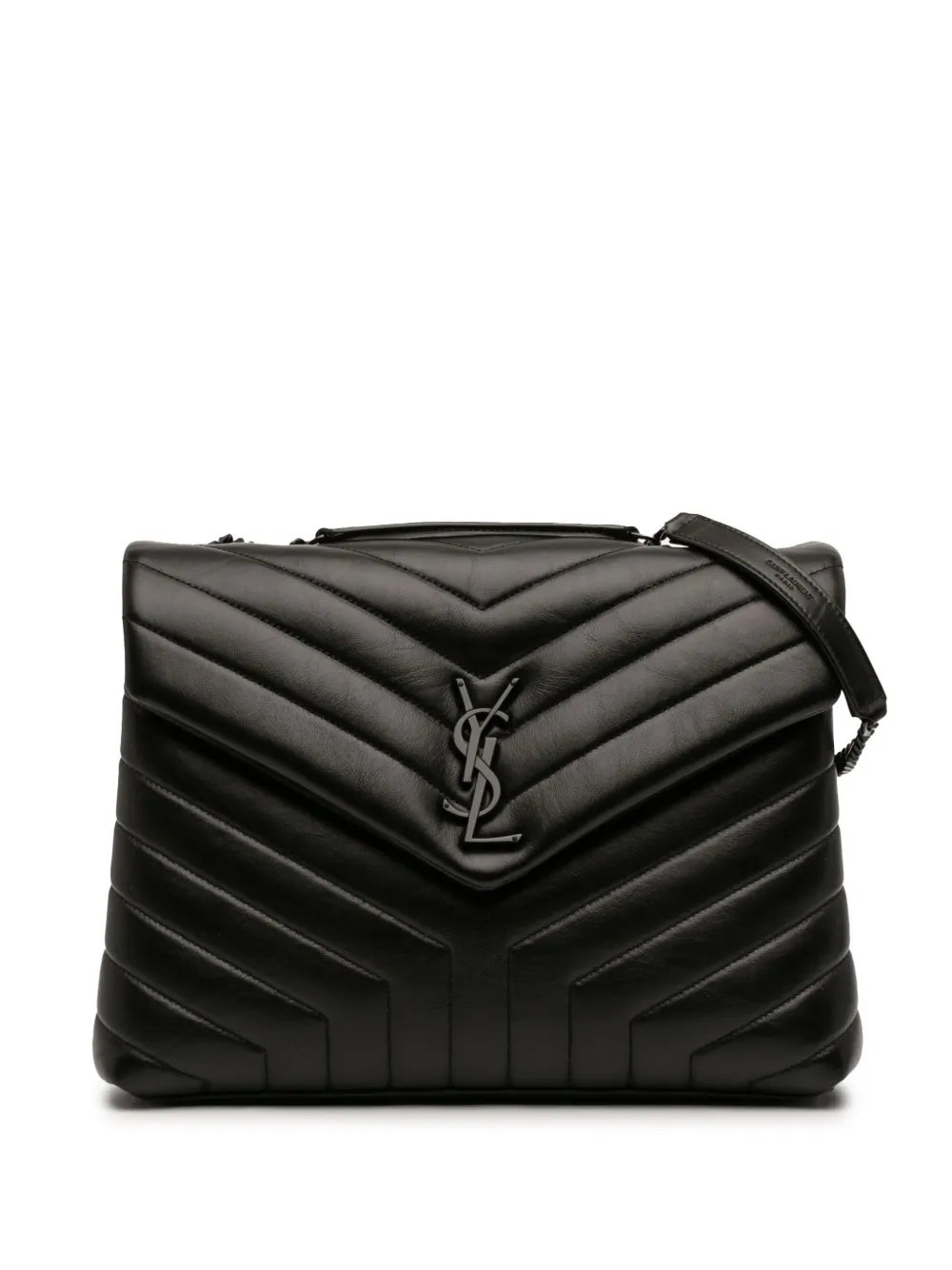 Saint Laurent Pre-Owned 2020 Medium Matelasse Calfskin Monogram Monochrome LouLou shoulder bag - Black