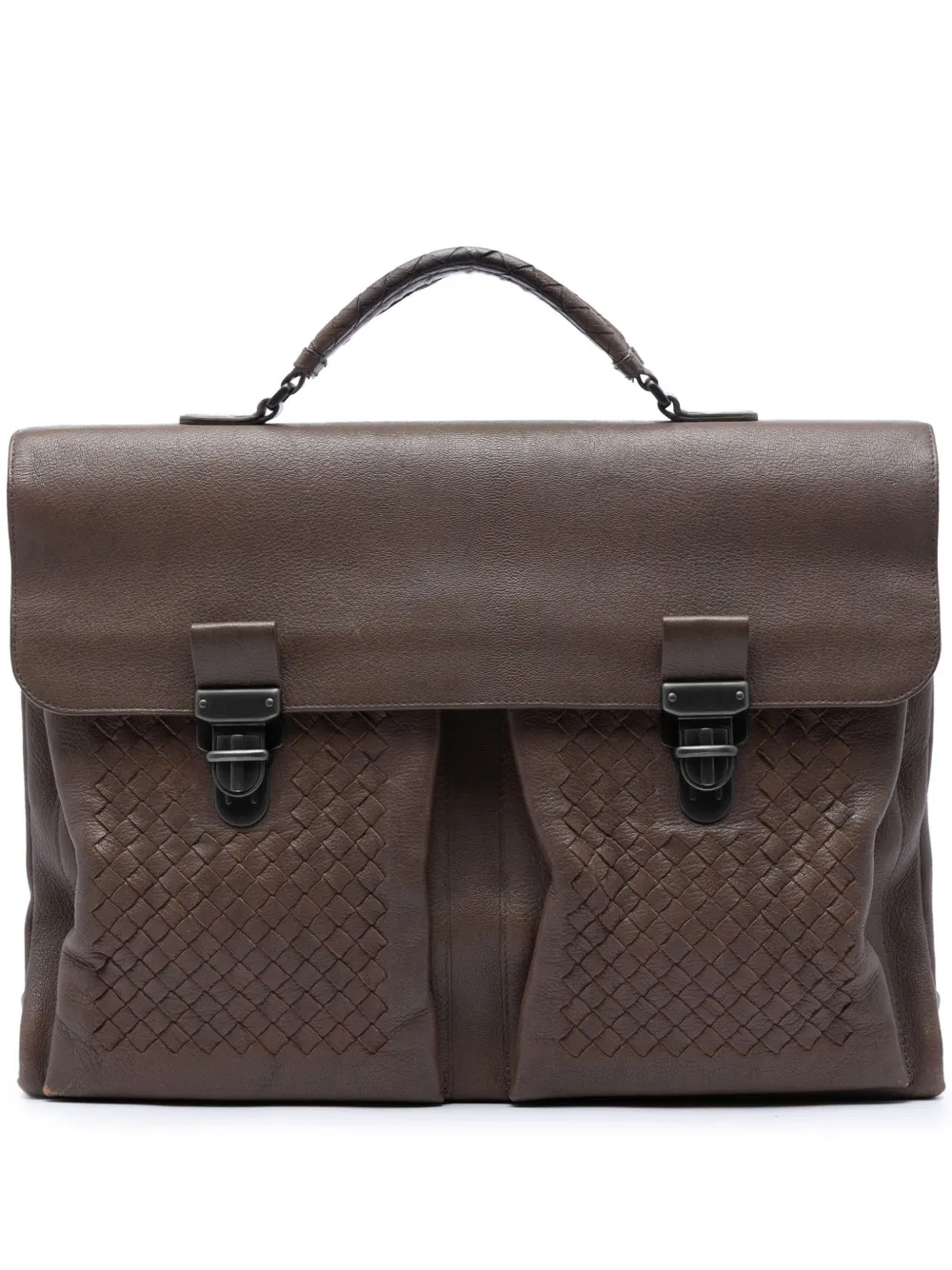 Bottega Veneta Pre-Owned 2012-2026 Intrecciato Trimmed Nappa business bag - Braun