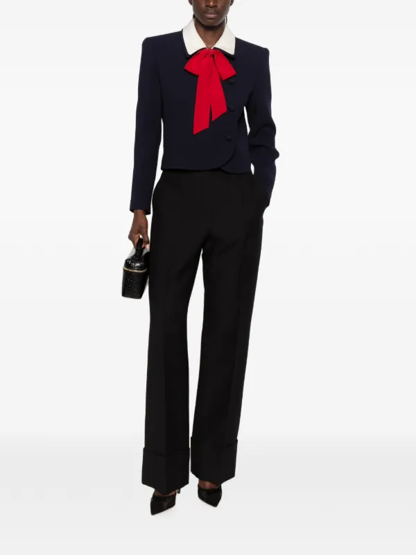 Valentino Garavani turned-up-cuff Tailored Trousers | Black | FARFETCH