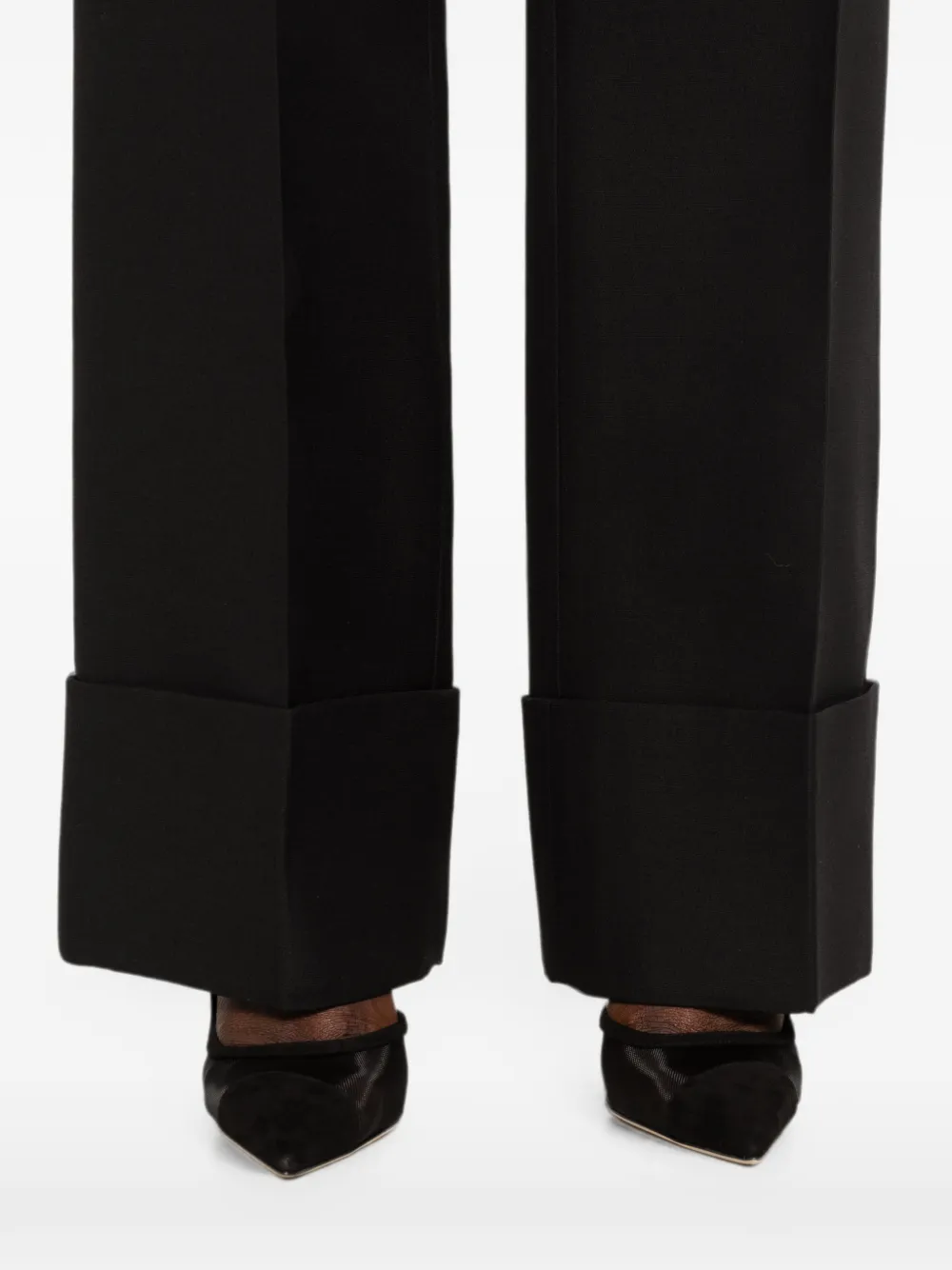 Valentino Garavani Pantalon met omgeslagen pijpen Zwart