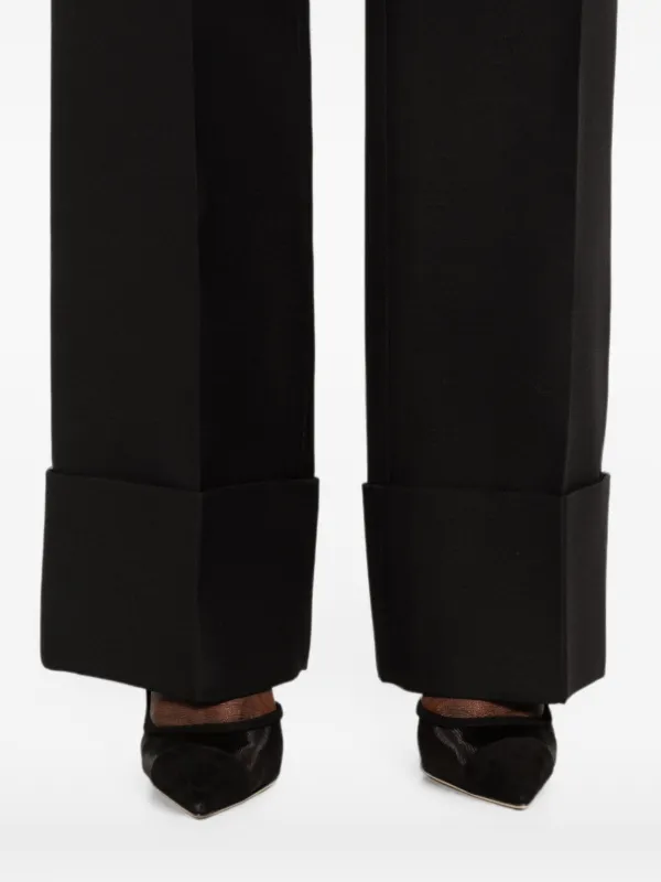 Valentino Garavani turned-up-cuff Tailored Trousers | Black | FARFETCH