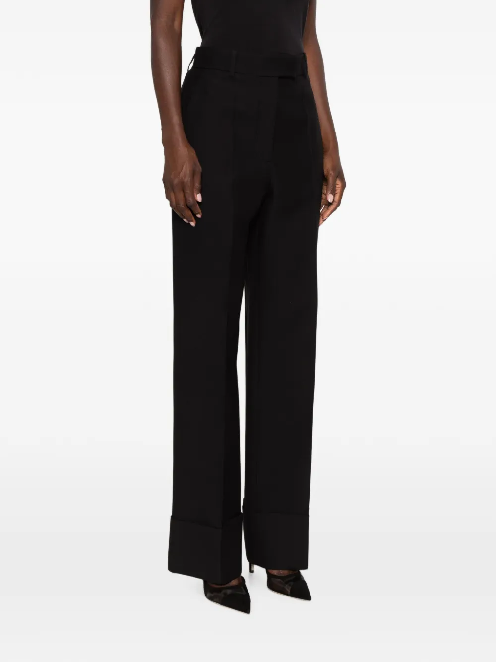 Valentino Garavani Pantalon met omgeslagen pijpen Zwart