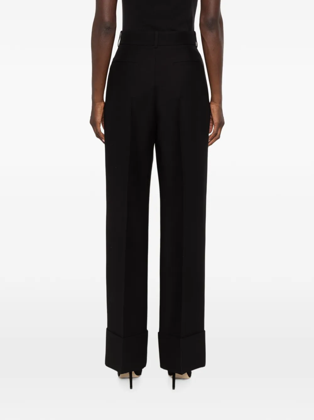 Valentino Garavani Pantalon met omgeslagen pijpen Zwart