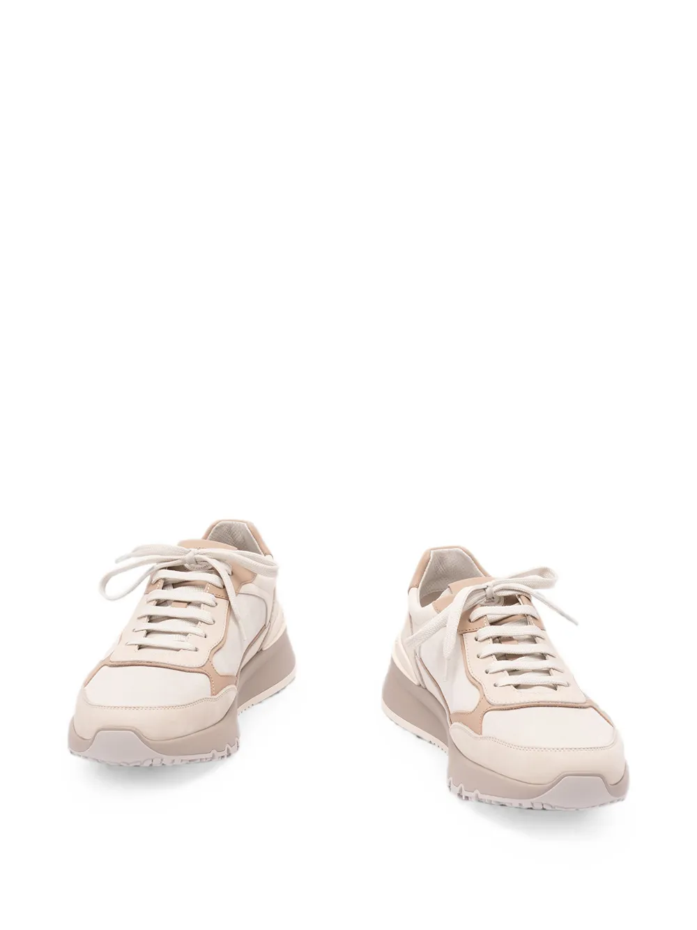 Brunello Cucinelli panelled leather sneakers Beige
