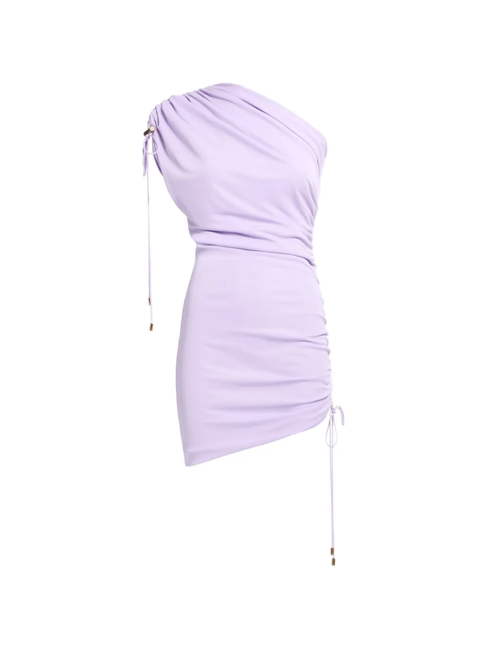 Elie Saab Abito corto monospalla con ruches - Viola