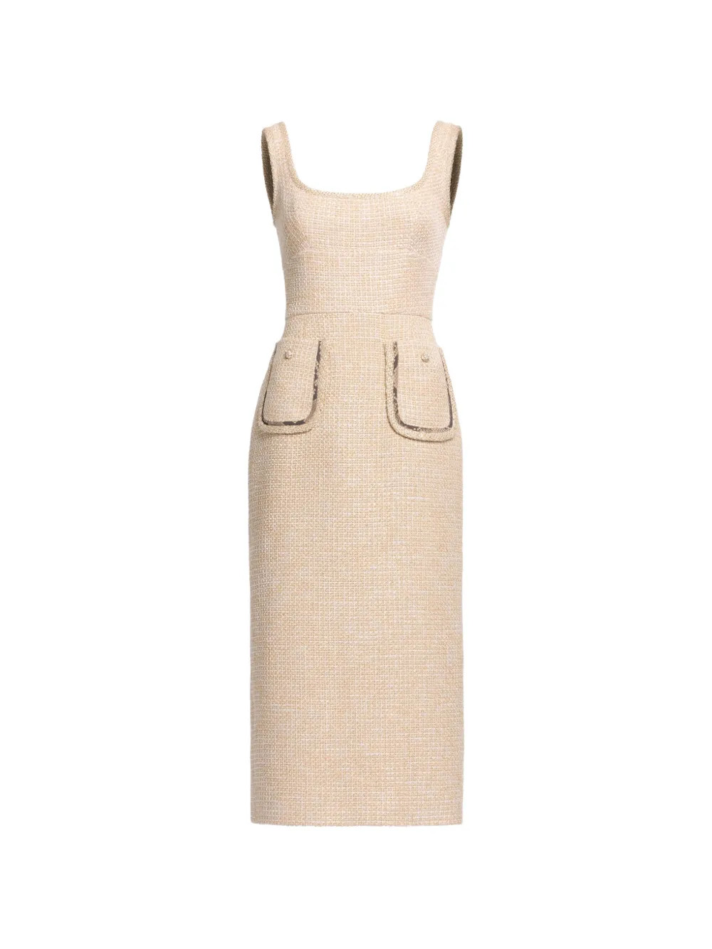 Elie Saab Bouclé-Midikleid mit Python-Print - Nude