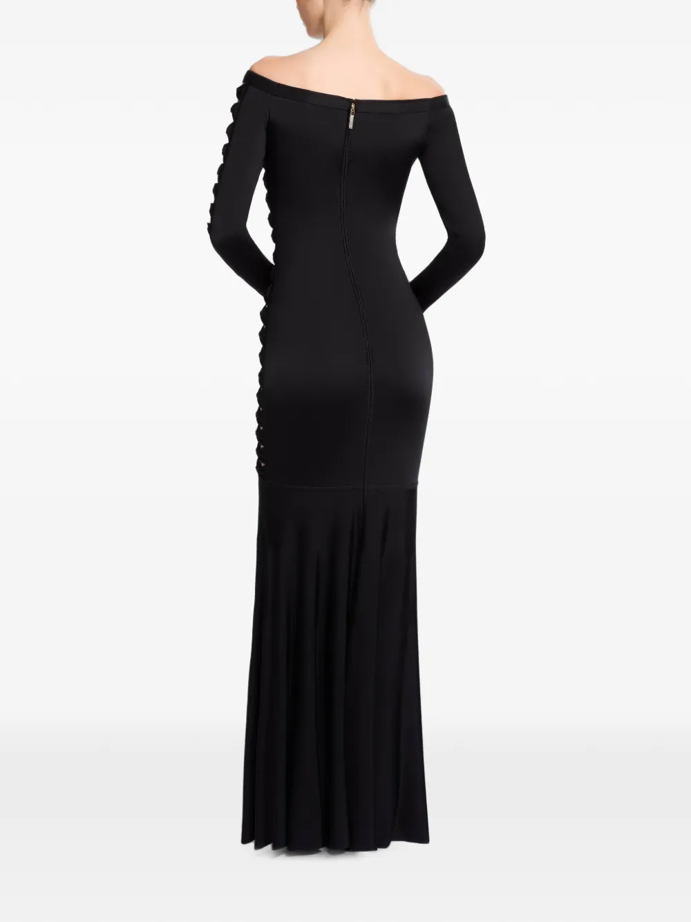 Elie Saab Off-shoulder jurk met strikdetail Zwart