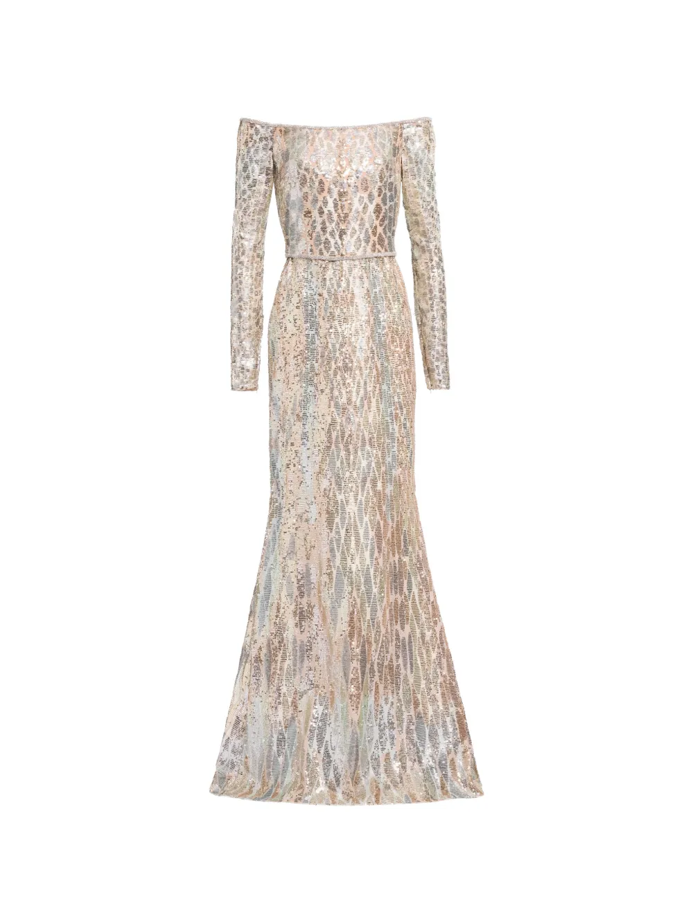 Elie Saab sequin-embellished off-shoulder maxi dress - Gold