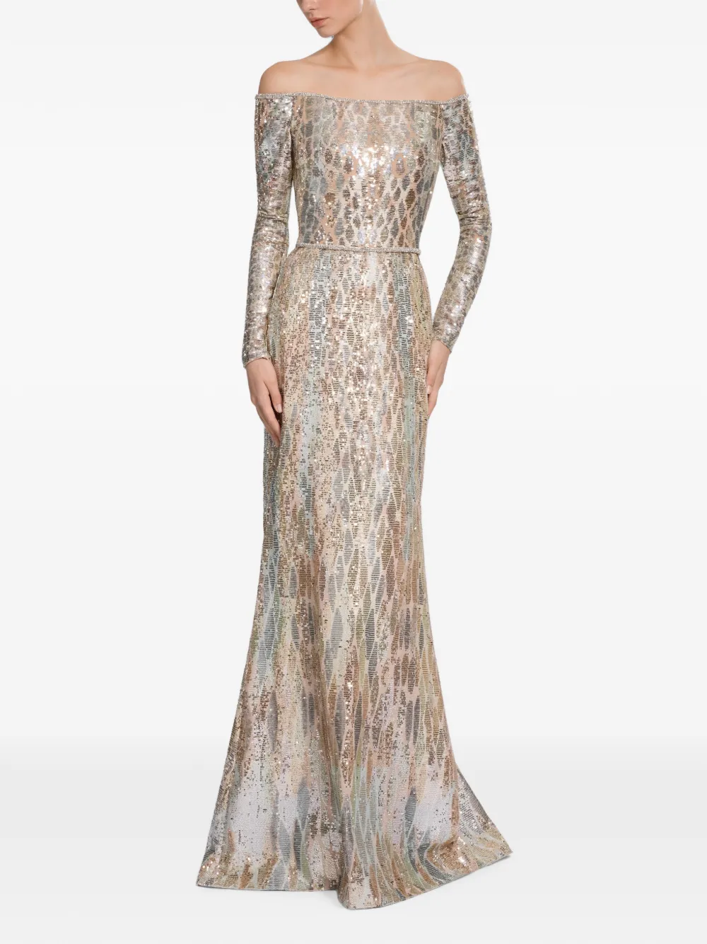 Elie Saab Off-shoulder jurk Goud