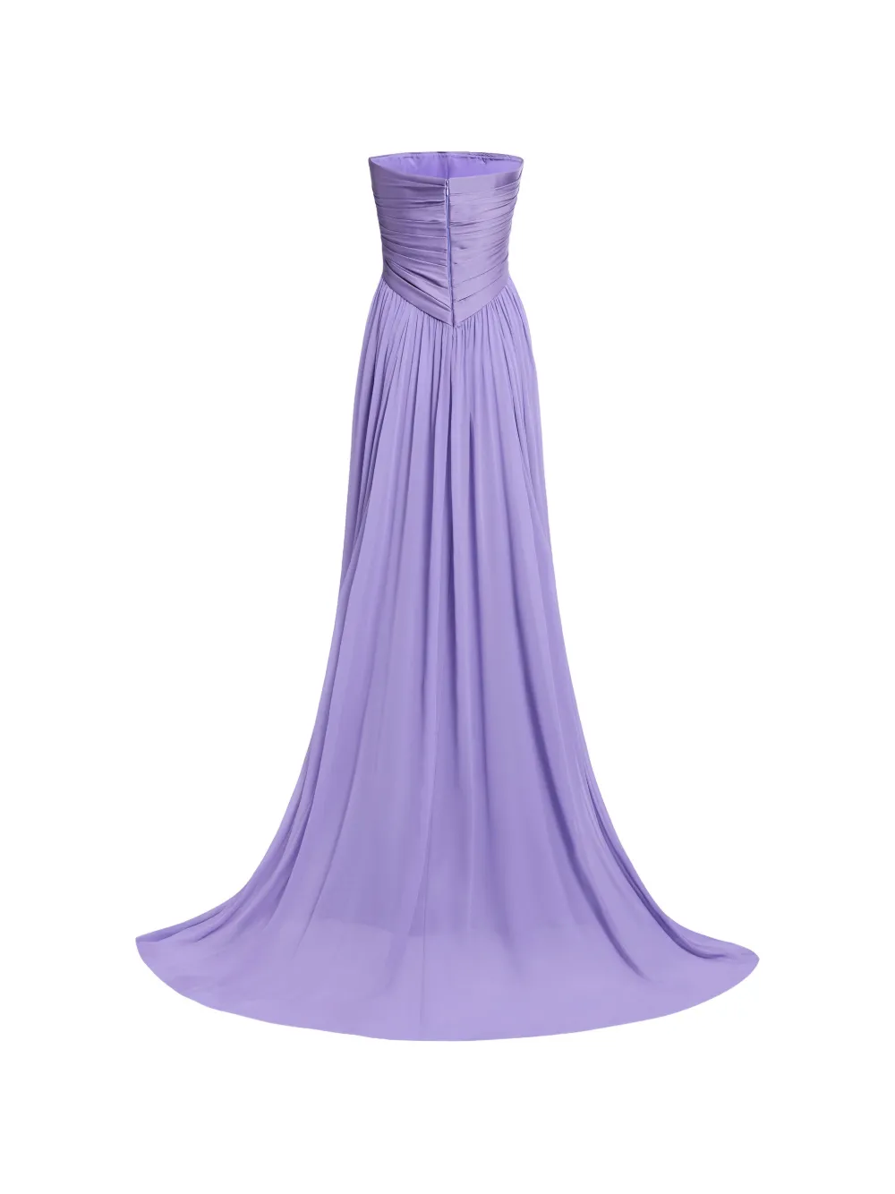 Elie Saab Strapless maxi-jurk met ruches Paars